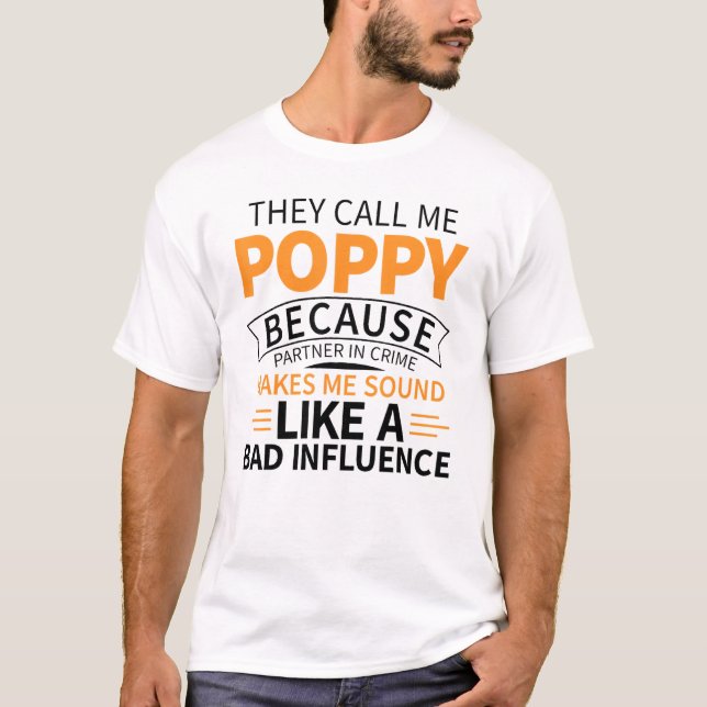 T-shirt Cool Awesome Fête des pères Poppy Grandpa Design (Devant)