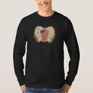 T-shirt Cool Baboon Porté Drapeau Usa Lunettes de soleil U