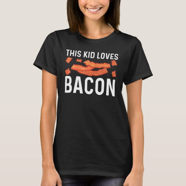 T-shirt Cool Bacon Art Pour Enfants Garçons Porc Bande de  (Devant)