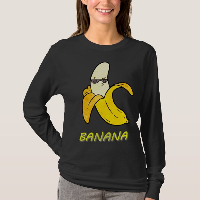 T-shirt Cool Banana with sunglasses and kissy face  cute f (Devant)