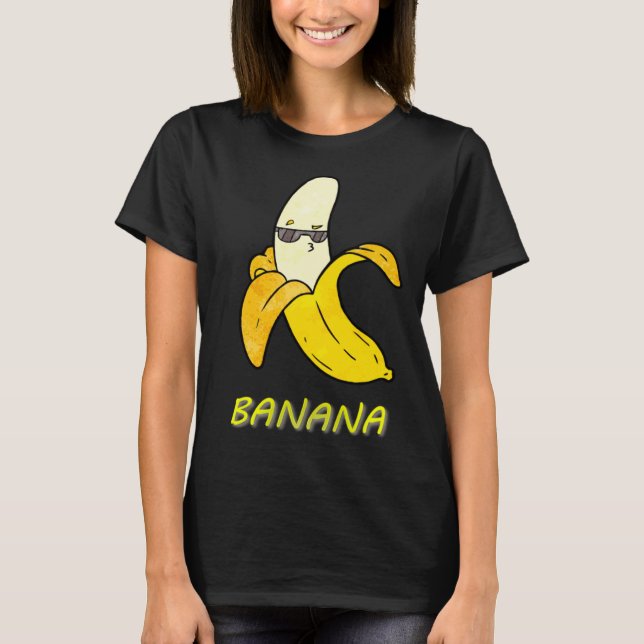 T-shirt Cool Banana with sunglasses and kissy face  cute f (Devant)