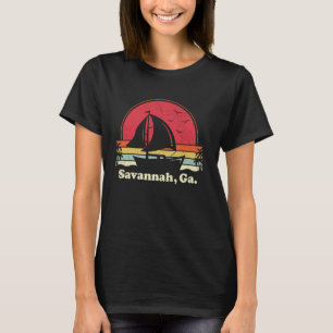 T-shirt Cool Bateau Vintage Bateau à voile Georgia Savanna