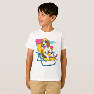 T-shirt Cool Beagle Summer Vibes Fun Kids traduit en Amo