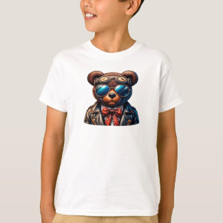 T-shirt Cool Bear Aviator Cartoon – Retro Pilot