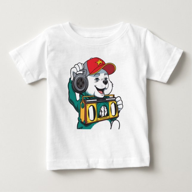 T-shirt cool Bear Boombox pour enfants (Devant)