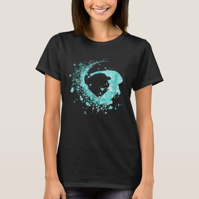T-shirt Cool Big Wave Surf Tee - shirts Surfboard (Devant)