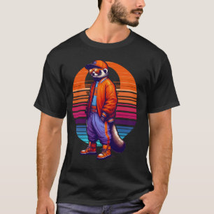 T-shirt Cool Binturong Moderne Style Urbain Sunset Art Rét