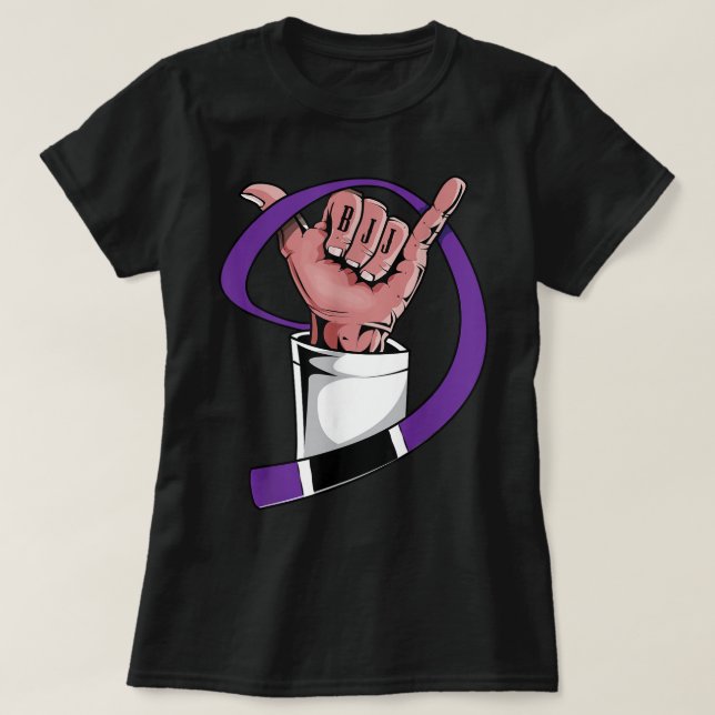 T-shirt Cool BJJ Ceinture violette Cadeau Jiu Jitsu, Mar (Design devant)