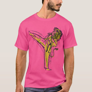 T-shirt Cool Black Belt Karate Lion Faire Un Martial Arts