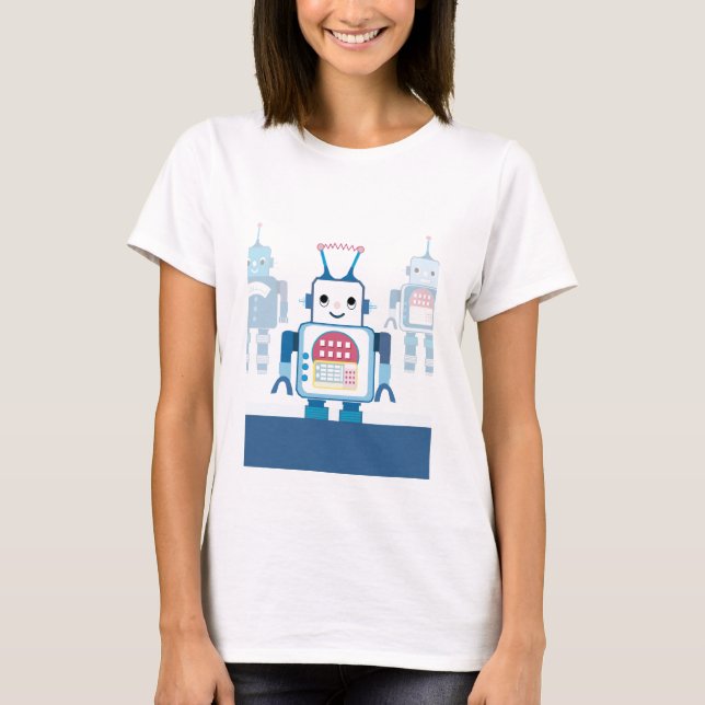 T-shirt Cool Blue Robot Cadeaux Nouveautés (Devant)