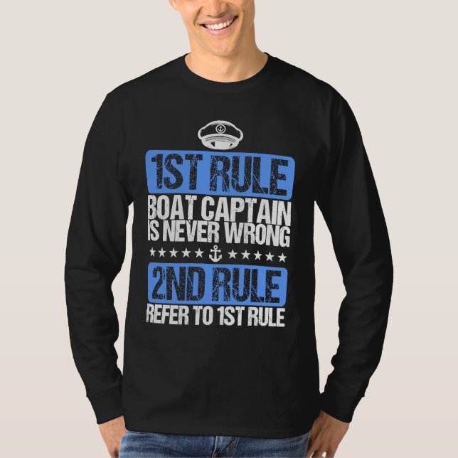T-shirt Cool Boat Captain is Never Wrong Hat (Devant)