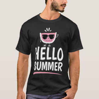 T-shirt Cool Bonjour Eté Watermelon Lunettes de soleil Mel
