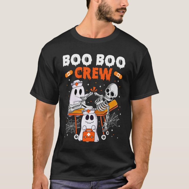 T-shirt Cool Boo Boo Crew Ghost Doctor Paramedic Nurse Hal (Devant)