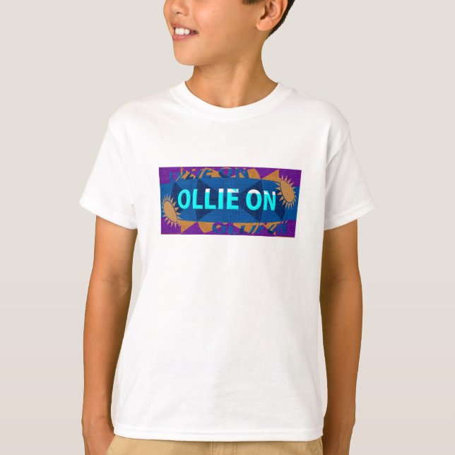 T-shirt cool Boys "Ollie On" Skateboard (Devant)