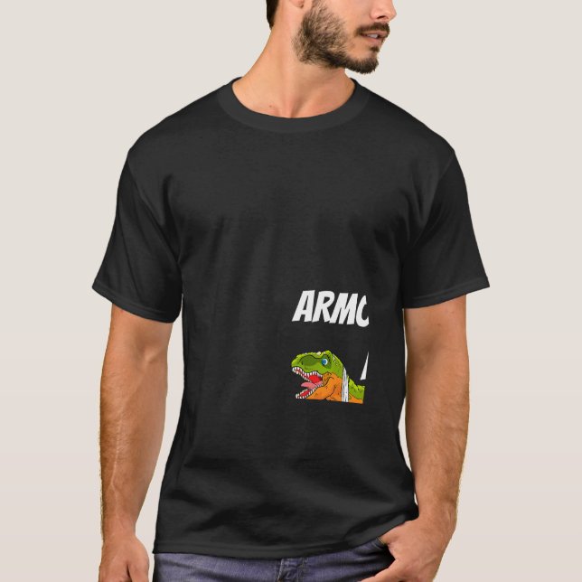 T-shirt Cool Bras Cassé Pour Hommes Garçon Enfants Dinosau (Devant)