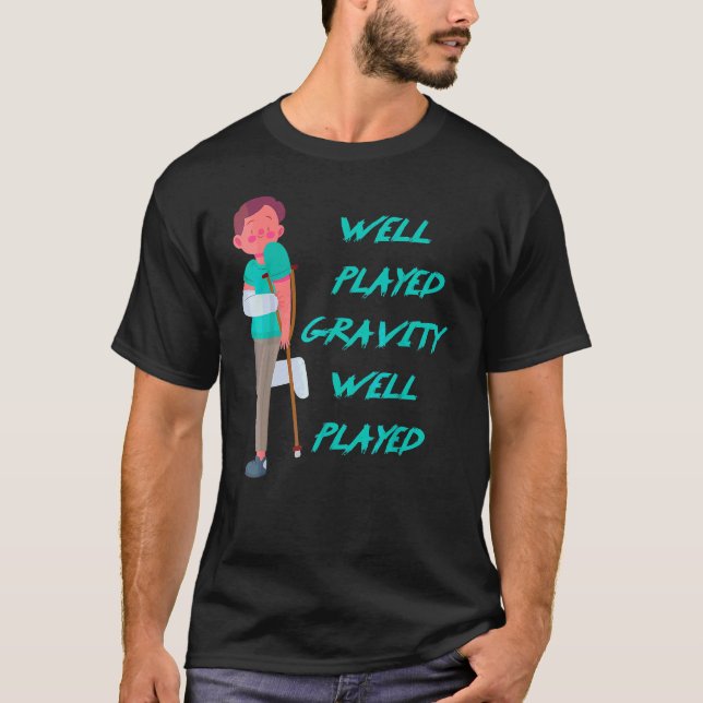 T-shirt Cool Bras Et Jambe Cassés Pour Enfants Gag Gravity (Devant)