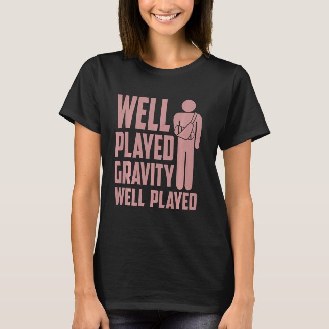T-shirt Cool Broken Bras Pour Enfants Funny Gravity Gag Br (Devant)