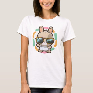T-shirt Cool Bunny Shades Pâques Cartoon Printemps