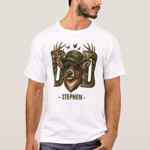 T-shirt Cool Camouflage Papa - Cerf avec lunettes de solei