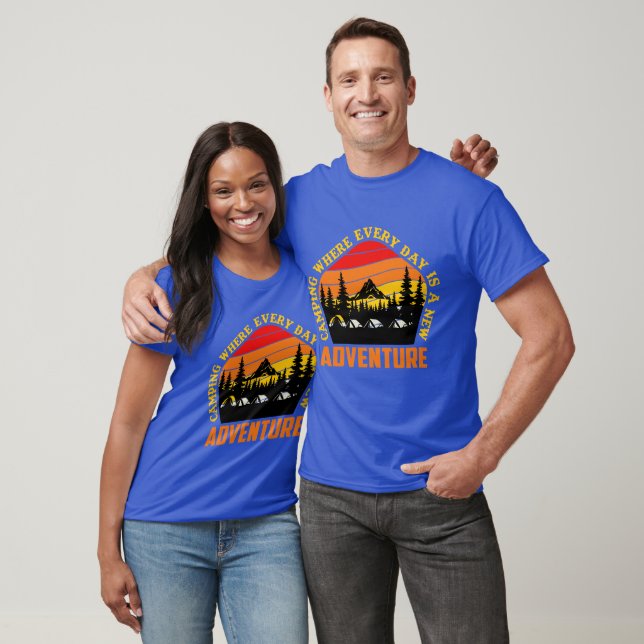 T-shirt Cool camping aventure mot art (Unisexe)