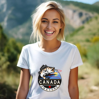 T-shirt Cool Canada Awesen Plein Air Pêche Crest