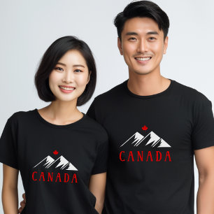 T-shirt Cool Canada Montagnes Feuille d'érable canadienne 