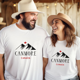 T-shirt Cool Canmore Canada Montagnes Feuille d'érable