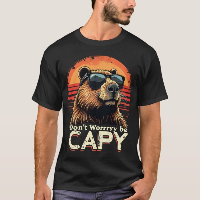 T-shirt Cool Capybara Ne vous inquiétez pas être capy Drôl (Devant)