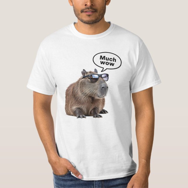 T-shirt Cool Capybara Photo Lunettes de soleil-Portant Cap (Devant)