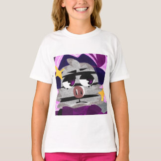 T-shirt Cool Cartoon Pig Caractère Art