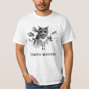 T-shirt *~* Cool Cat AP91 DRUMMER Retro Percussionniste