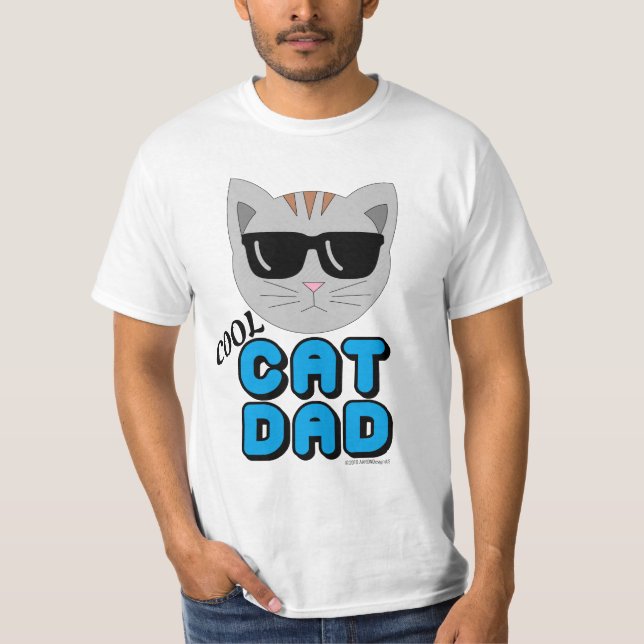 T-shirt COOL CAT DAD Mens Amoureux des chats (Devant)
