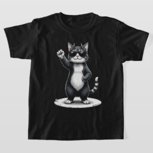 T-shirt Cool Cat Rock Dancer Tee Drôle animal musique ca