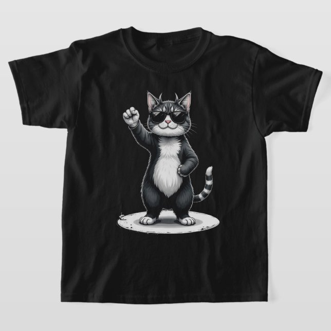 T-shirt Cool Cat Rock Dancer Tee | Drôle animal musique ca (Poser)