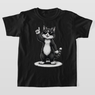 T-shirt Cool Cat Rock Dancer Tee Drôle animal musique ca