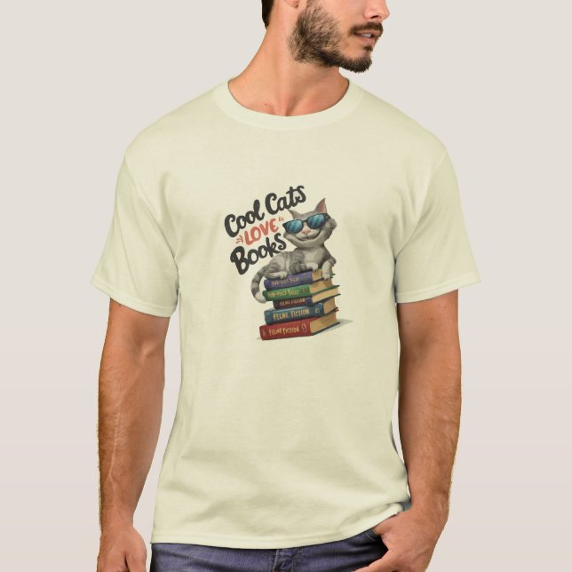 T-shirt "Cool Cats Love Books (Devant)