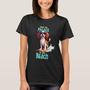 T-shirt Cool Cavalier King Charles Spaniel Surfing Chien