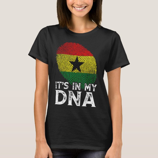 T-shirt Cool C'est dans mon Adn Ghana Drapeau empreintes d (Devant)