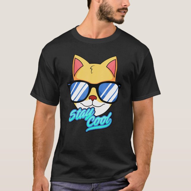 T-shirt Cool Chat Hommes Femmes Cute Cool (Devant)