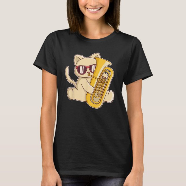 T-shirt Cool Chat Jouer Euphonium Instrument (Devant)