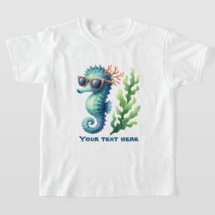 T-shirt Cool cheval de mer personnalisable enfants unisex