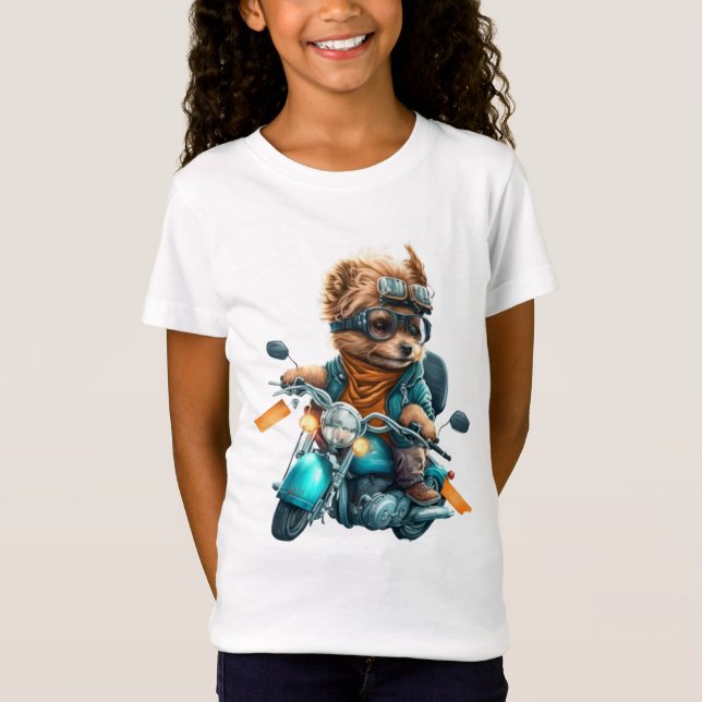 T-Shirt Cool chien biker, mignon Yorkshire terrier chien c (Devant)