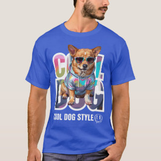 T-shirt Cool Chien Style fille rétro