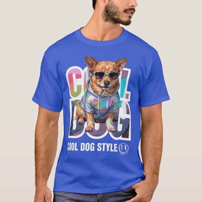 T-shirt Cool Chien Style fille rétro (Devant)
