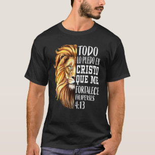 T-shirt Cool Christian Hommes Espagnol Bible Verse Lion De