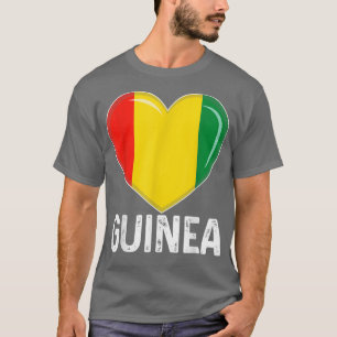 T-shirt Cool Coeur Guinée Drapeau Hommes Femmes Enfant Pat