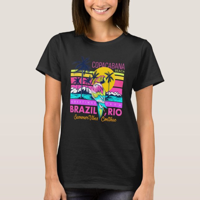 T-shirt Cool Copacabana Beach Brésil Rio Vibes d'été graph (Devant)