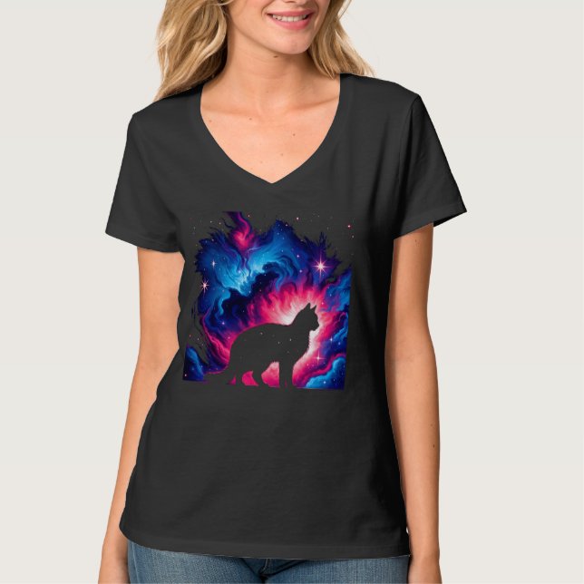 T-shirt Cool Cosmic Chat Galaxy Graphic Space Art (Devant)