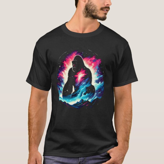 T-shirt Cool Cosmic Gorilla Galaxy Graphic Space Art (Devant)