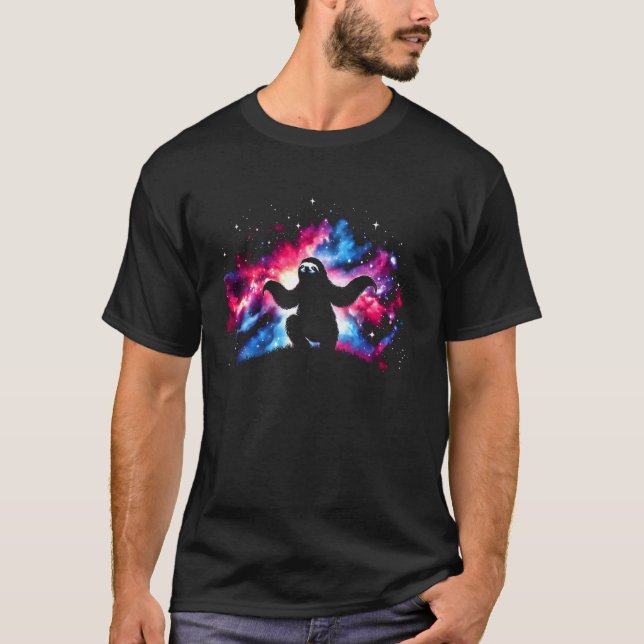 T-shirt Cool Cosmic Sloth Galaxy Graphic Space Art (Devant)